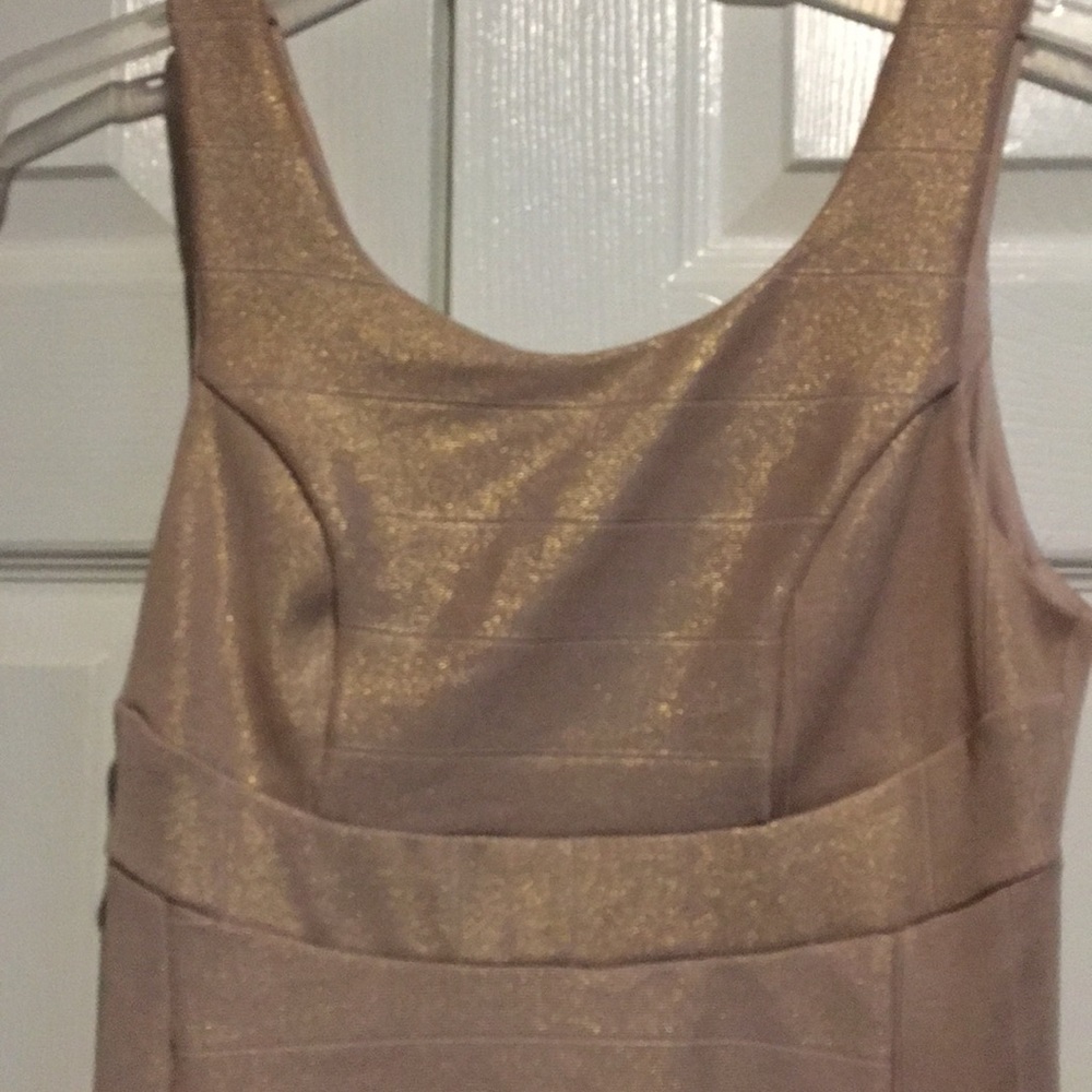 Emerald Sundae tan sleeveless dress w back zipper